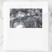 蒸気機関車の列車 HDR 写真 長方形シール (バッグ)