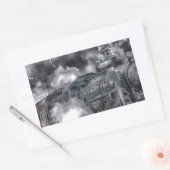 蒸気機関車の列車 HDR 写真 長方形シール (封筒)