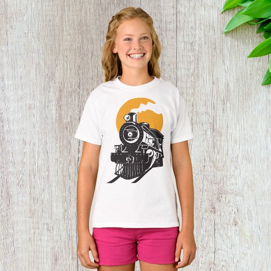 蒸気機関車の女の子Tシャツ Tシャツ