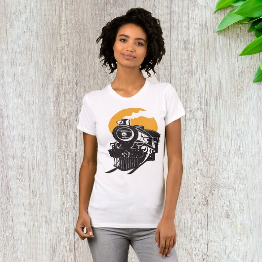 蒸気機関車の女性用Tシャツ Tシャツ