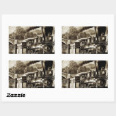 蒸気機関車の歴史 長方形シール (シート)