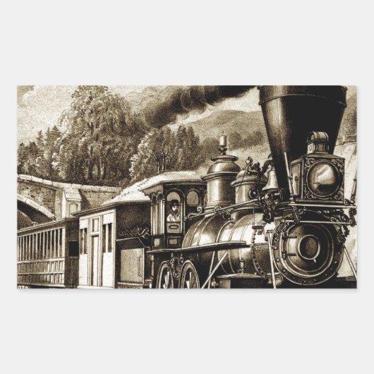 蒸気機関車の歴史 長方形シール (正面)