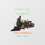 蒸気機関車の漫画イラストレーション ウィンドウサイン (シート)