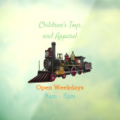 蒸気機関車の漫画イラストレーション ウィンドウサイン (シート3)