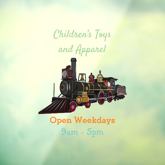 蒸気機関車の漫画イラストレーション ウィンドウサイン (シート3)