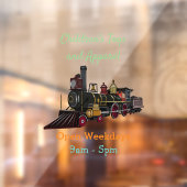 蒸気機関車の漫画イラストレーション ウィンドウサイン (シート2)