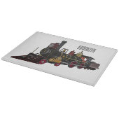 蒸気機関車の漫画イラストレーション カッティングボード (角)