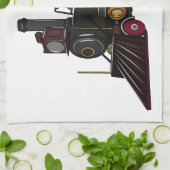 蒸気機関車の漫画イラストレーション キッチンタオル (折り畳み)