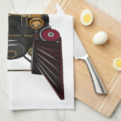 蒸気機関車の漫画イラストレーション キッチンタオル (四つ折り)