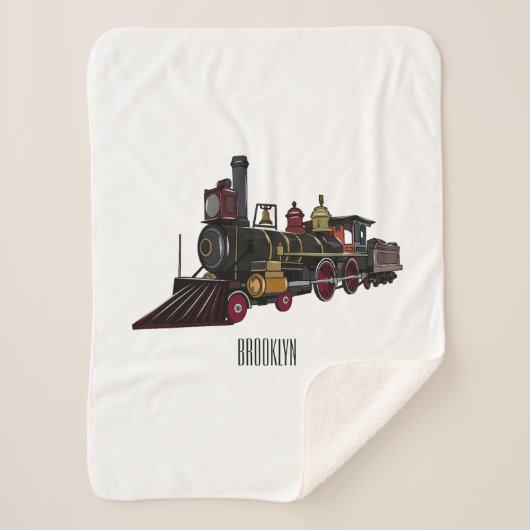 蒸気機関車の漫画イラストレーション シェルパブランケット (正面)