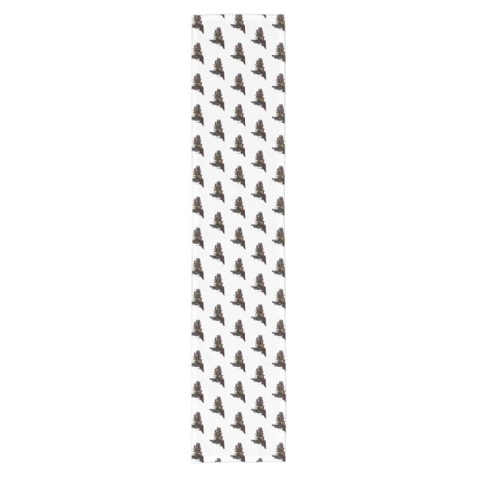 蒸気機関車の漫画イラストレーション ショートテーブルランナー (正面)