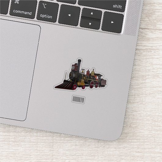 蒸気機関車の漫画イラストレーション シール (詳細)