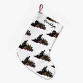 蒸気機関車の漫画イラストレーション スモールクリスマスストッキング (正面 (吊り時))