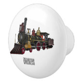 蒸気機関車の漫画イラストレーション セラミックノブ (右)