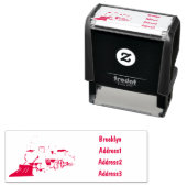 蒸気機関車の漫画イラストレーション セルフインキングスタンプ (インサイチュ)