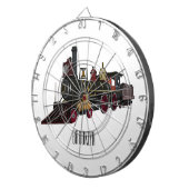 蒸気機関車の漫画イラストレーション ダーツボード (正面右)