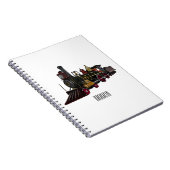 蒸気機関車の漫画イラストレーション ノートブック (右側)