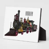 蒸気機関車の漫画イラストレーション フォトプラーク (側面)