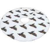 蒸気機関車の漫画イラストレーション ブラッシュドポリエステルツリースカート (アングル)