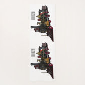 蒸気機関車の漫画イラストレーション ヨガマット (裏面)