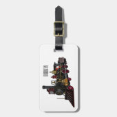 蒸気機関車の漫画イラストレーション ラゲッジタグ (正面縦)