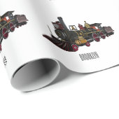 蒸気機関車の漫画イラストレーション ラッピングペーパー (ロールコーナー)