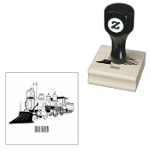 蒸気機関車の漫画イラストレーション ラバースタンプ (押印)