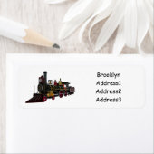 蒸気機関車の漫画イラストレーション ラベル (インサイチュ)