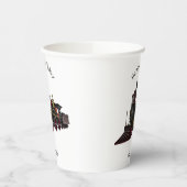 蒸気機関車の漫画イラストレーション 紙コップ (左)