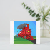 蒸気機関車の漫画 ポストカード (スタンド正面)