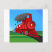 蒸気機関車の漫画 ポストカード (正面)