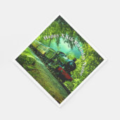 蒸気機関車の男の誕生日パーティー スタンダードランチョンナプキン (角)