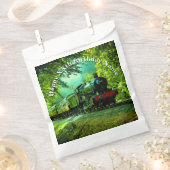 蒸気機関車の男の誕生日パーティー フェイバーバッグ (クリップ留めされた状態)