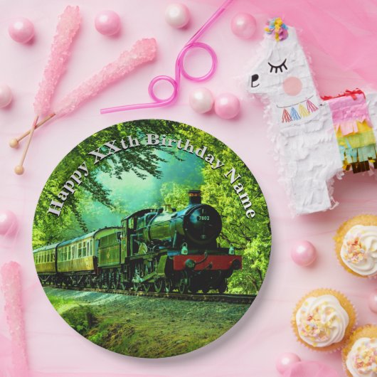 蒸気機関車の男の誕生日パーティー ペーパープレート (パーティー)
