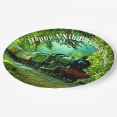 蒸気機関車の男の誕生日パーティー ペーパープレート (アングル)