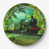 蒸気機関車の男の誕生日パーティー ペーパープレート (正面)