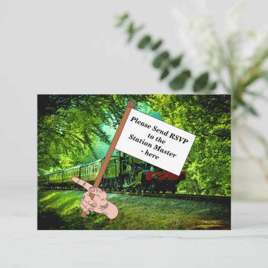 蒸気機関車の男の誕生日パーティー 出欠カード (スタンド正面)