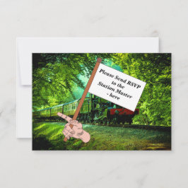 蒸気機関車の男の誕生日パーティー 出欠カード