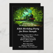 蒸気機関車の男の誕生日パーティー 招待状 (正面/裏面)