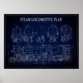 蒸気機関車の設計図 ポスター (正面)