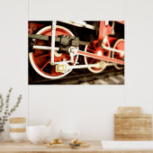 蒸気機関車の車輪 ポスター (キッチン)