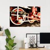 蒸気機関車の車輪 ポスター (ホームオフィス)