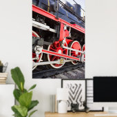 蒸気機関車の車輪 ポスター (ホームオフィス)