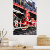 蒸気機関車の車輪 ポスター (キッチン)