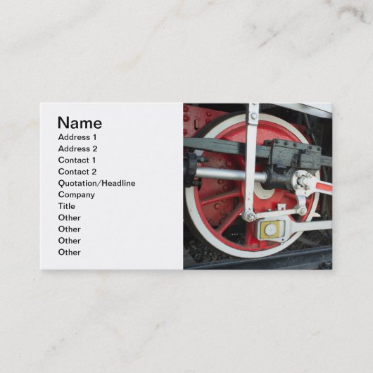 蒸気機関車の車輪 名刺 (正面)