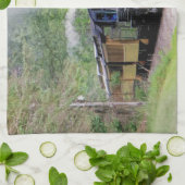 蒸気機関車の鉄道ファン芸術 キッチンタオル (折り畳み)