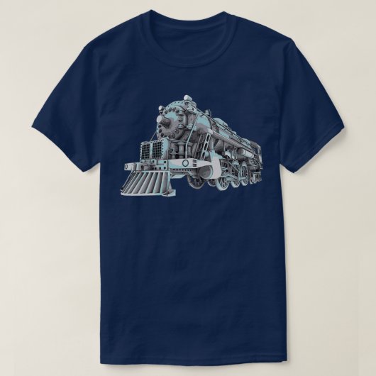 蒸気機関車の鉄道列車5 Tシャツ (デザイン正面)