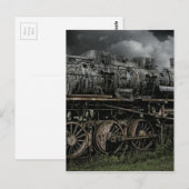 蒸気機関車の鉄道列車 ポストカード (正面/裏面)