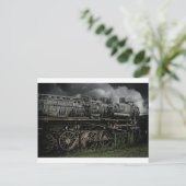 蒸気機関車の鉄道列車 ポストカード (スタンド正面)