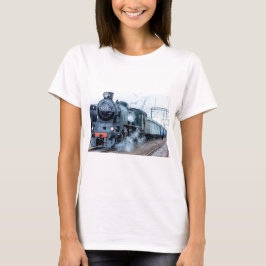 蒸気機関車の鉄道列車 Tシャツ
